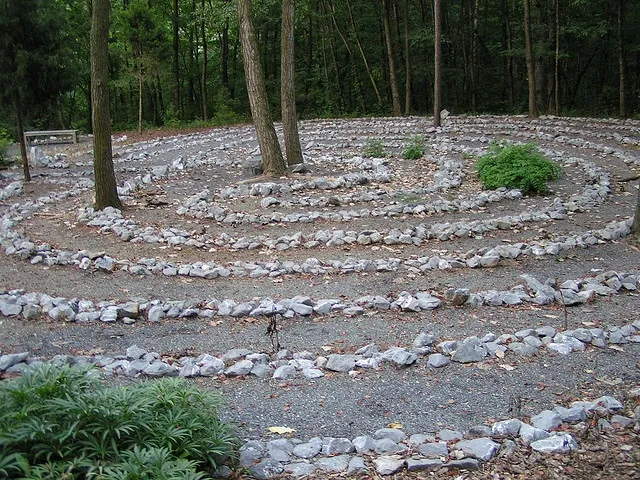 Stone meditation labyrinth